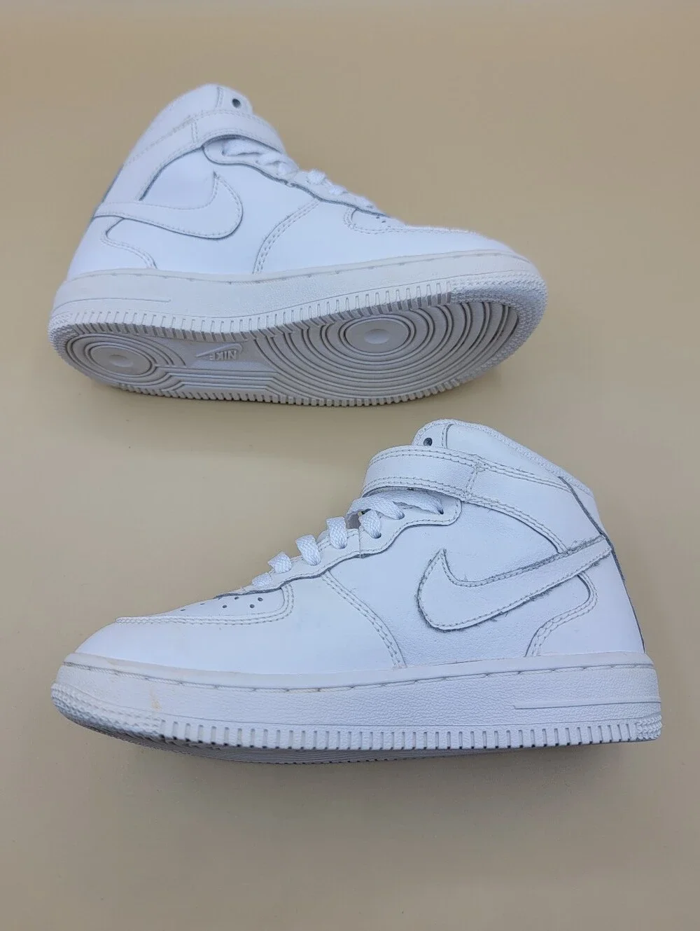 Nike Air Force 1 Mid Triple White Little Kid's Shoes Size 13C Sneakers Boys Girl