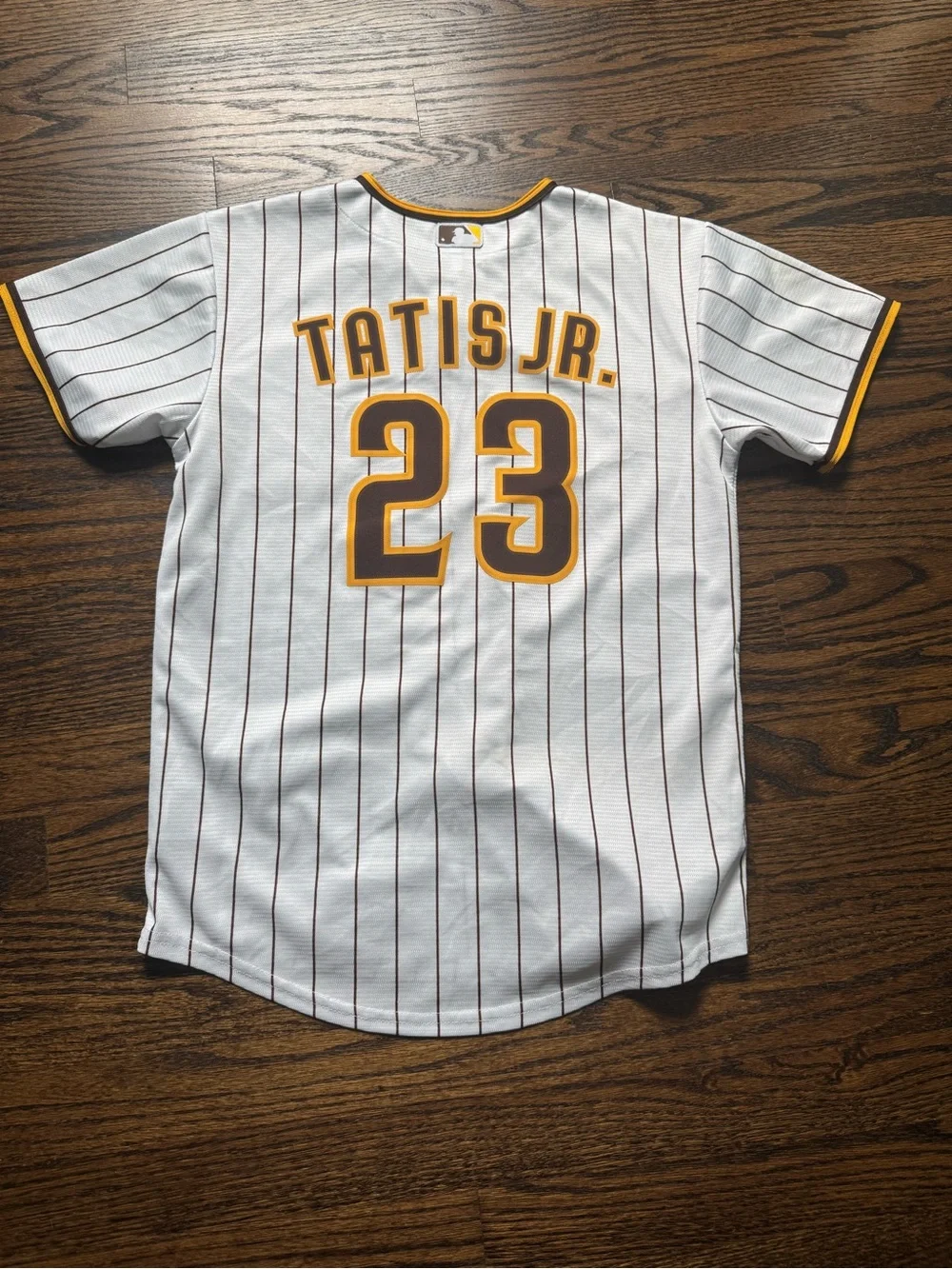 Nike Padres White Pinstripe Baseball Jersey (Tatis Jr #23)
