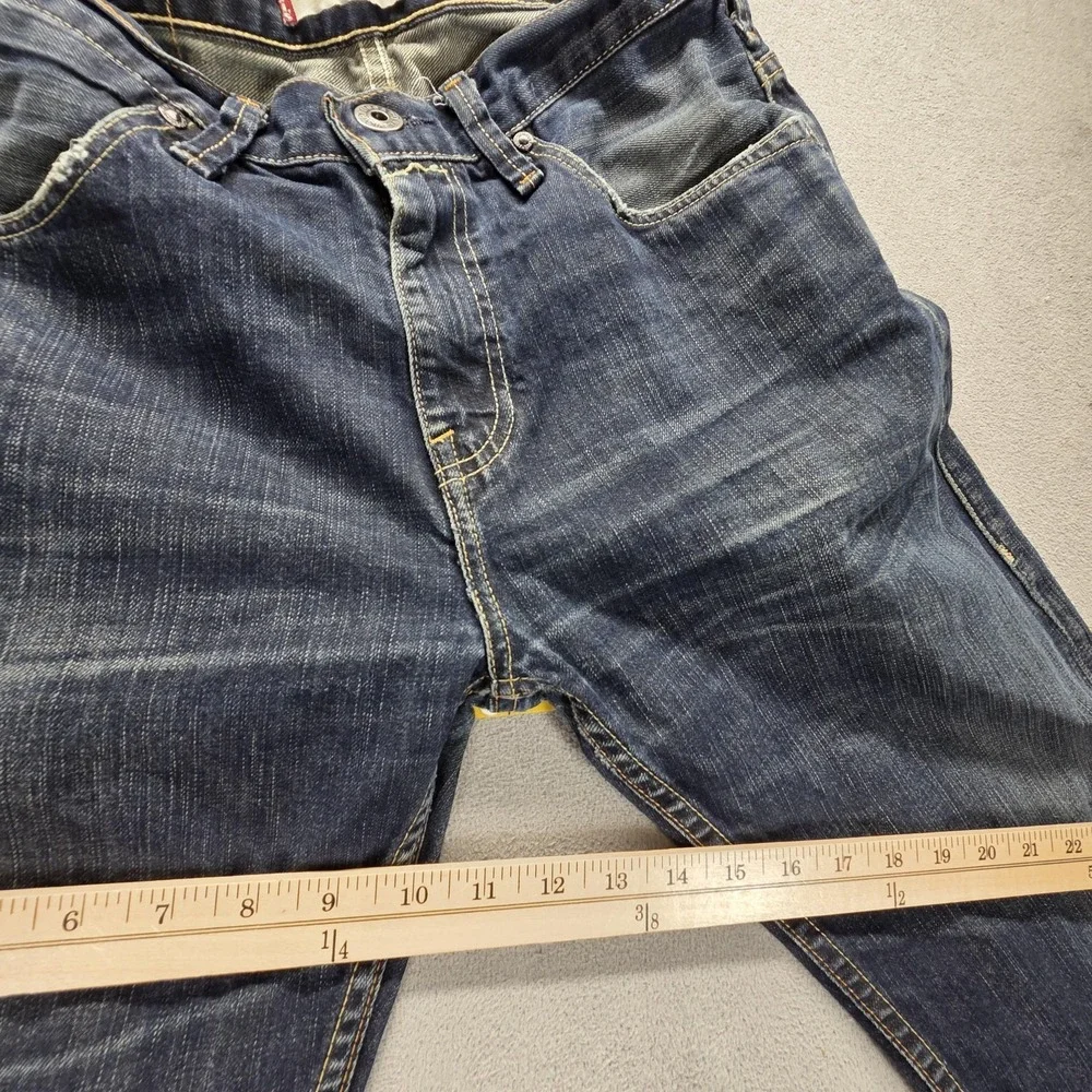 Vintage Levis 504 Jeans Mens Blue Straight Engineered Altered Hem Fits 31x30