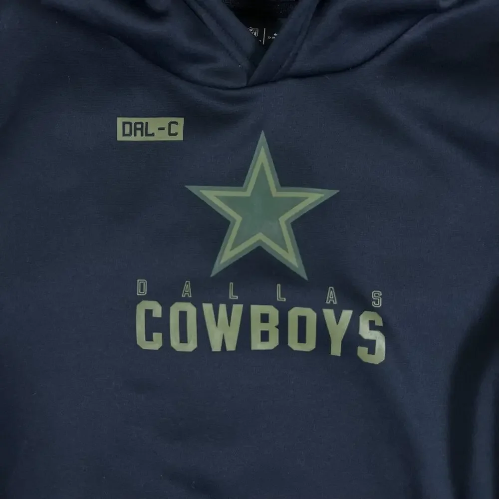 Nike NFL Cowboys Hoodie Youth XL Adult S M Dri Fit Salute Service Black On Field