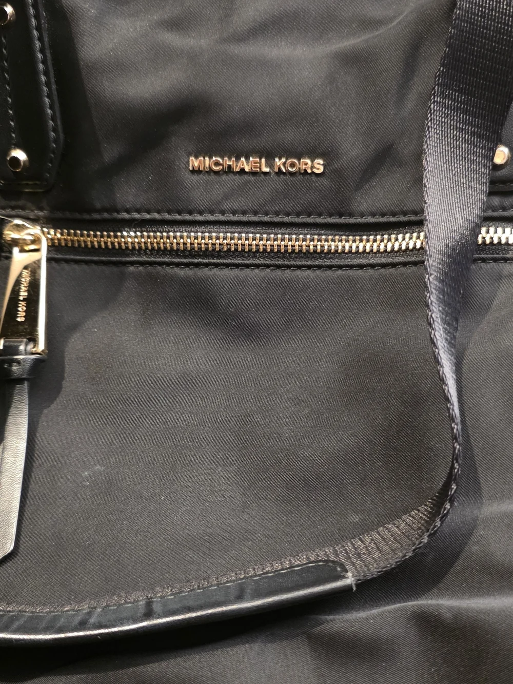 Michael Kors Polly Large Tote, Black with Gold Hardware