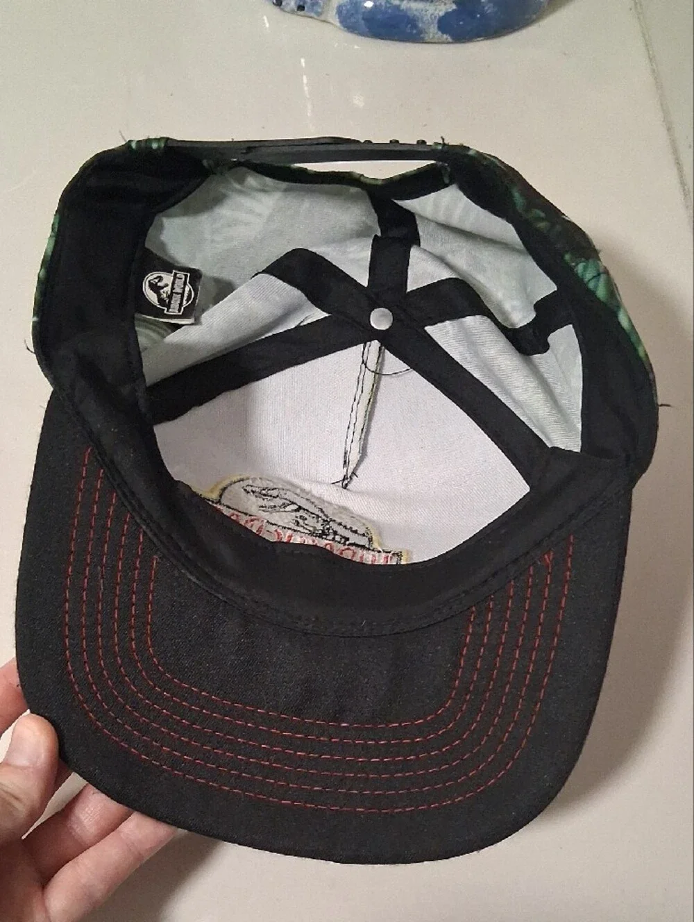 Jurassic Park Logo Camo Snapback Hat - Black & Green