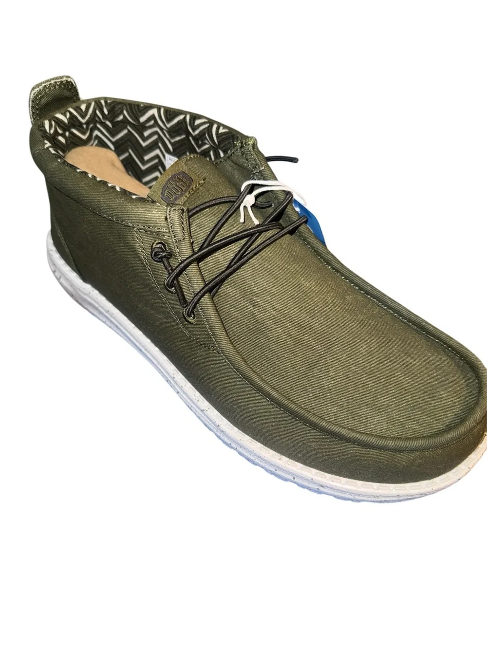 Men's Olive Green Canvas Heydudes- Casual Lace-Up
