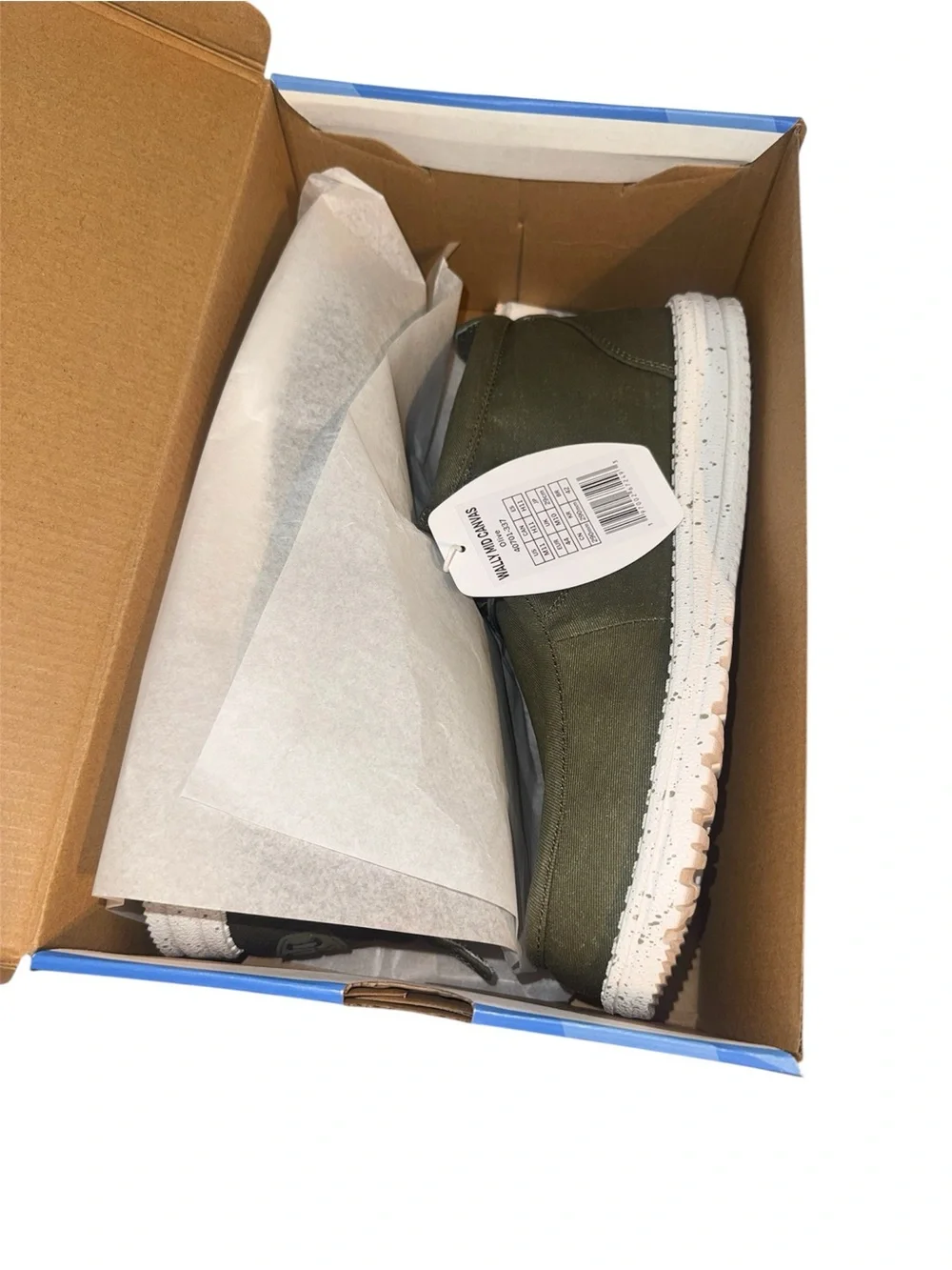 Men's Olive Green Canvas Heydudes- Casual Lace-Up
