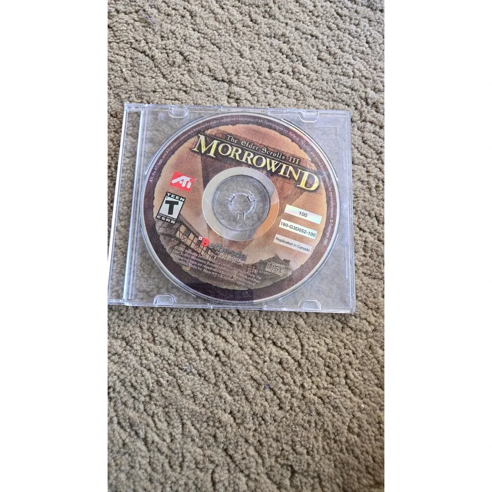 The Elder Scrolls III Morrowind PC Game Disc Bethesda ATI 180-G3D052-100 RPG