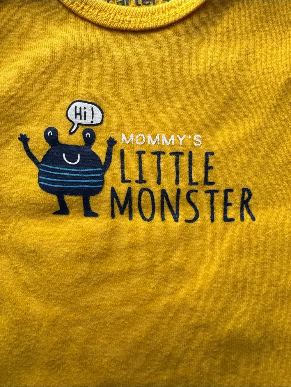 Carter’s Mommy’s Little Monster Yellow Graphic Bodysuit Baby Boy 3 Months