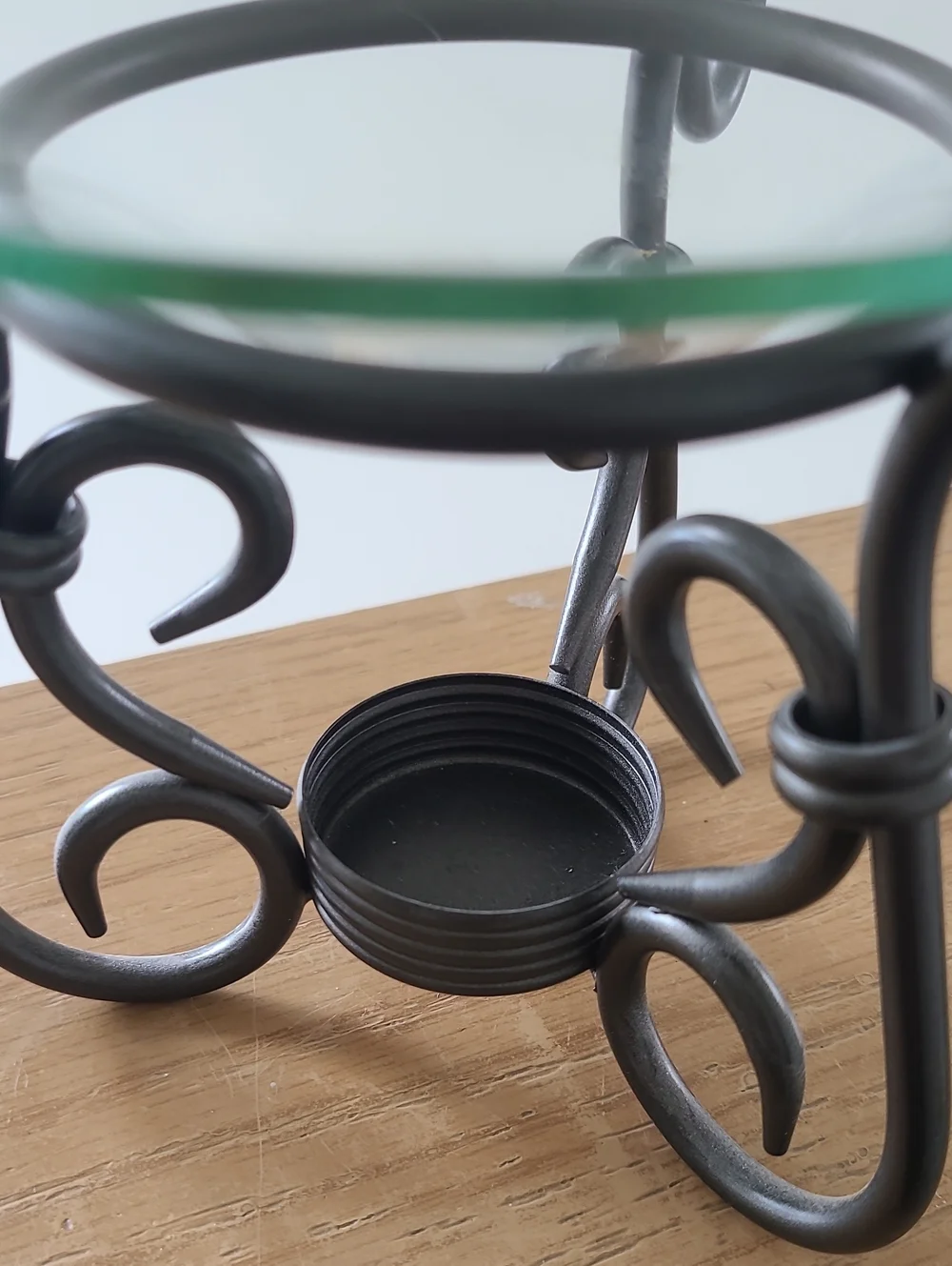 PartyLite Scroll Metal Glass Warmer in Black