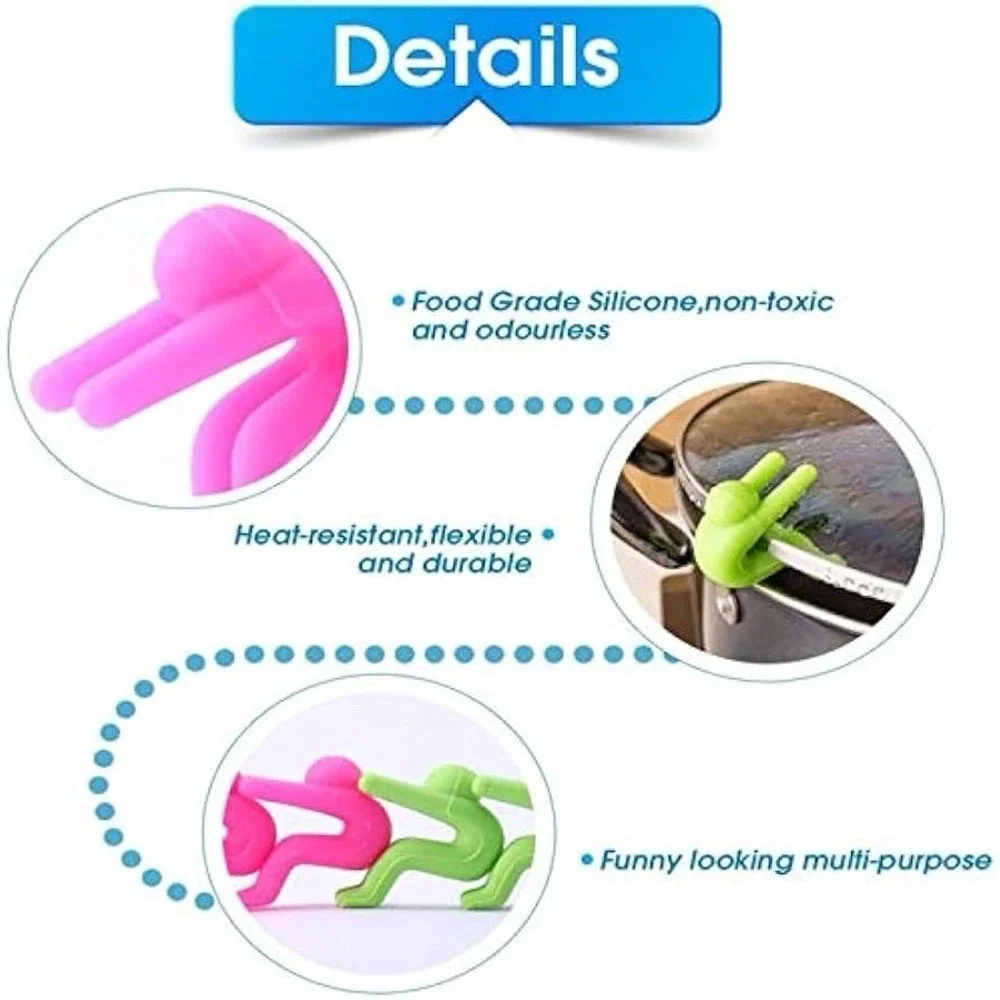 Spill Stopper 4 Pack Creative Silicone Cooking Tool Lid Spill Stopper Pink/Green