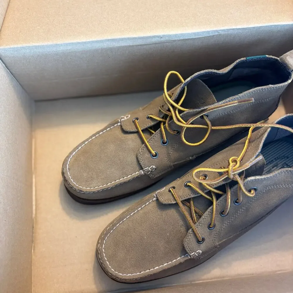 Eastland Mens Seneca Camp Moc Boots 13 NWT Tan Khaki Suede Lace Chukka Huckberry
