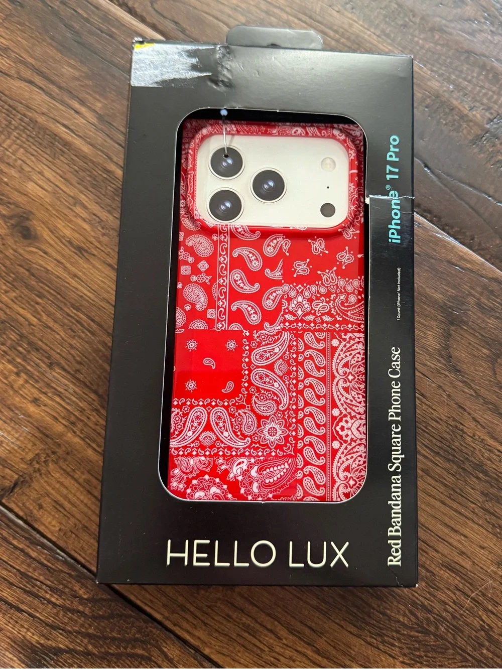 NWT Hello Lux Red Bandana Square Phone Case for iPhone 17 Pro
