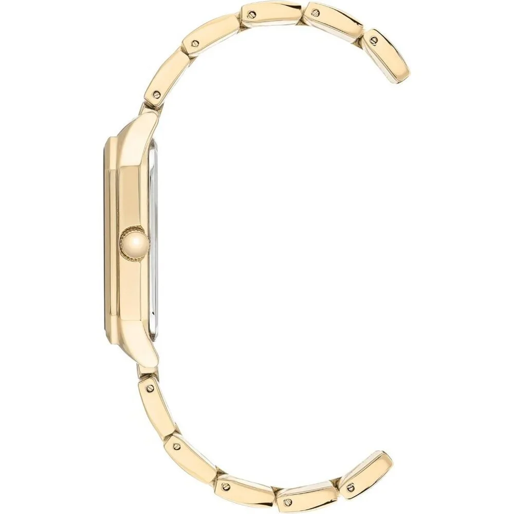 Women's Gold Black Stainless Steel Water Resistant Bracelet Adjustable Watch