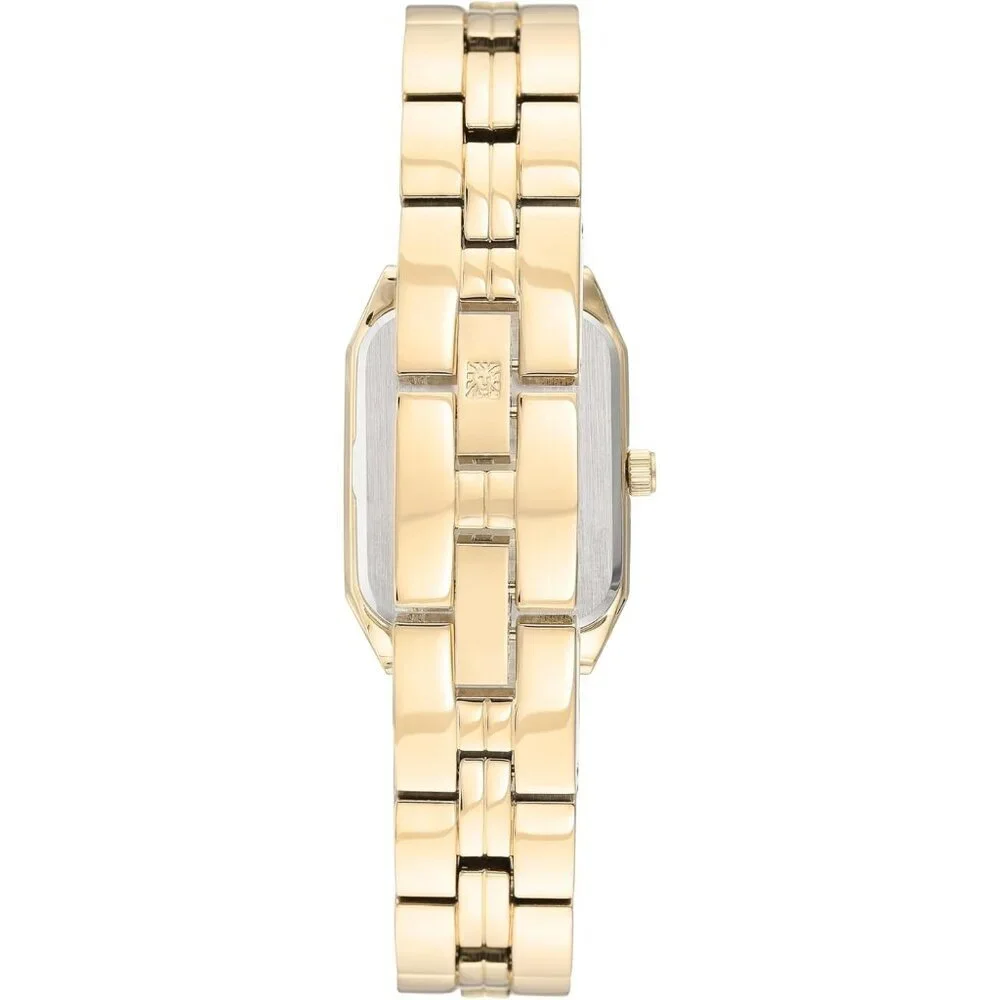Women's Gold Black Stainless Steel Water Resistant Bracelet Adjustable Watch