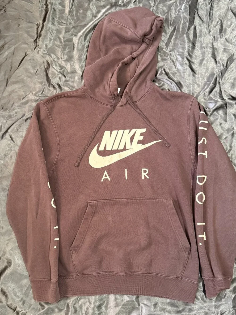 Nike Air JDI Brown Fleece Hoodie Youth Small Just Do It Sweatshirt