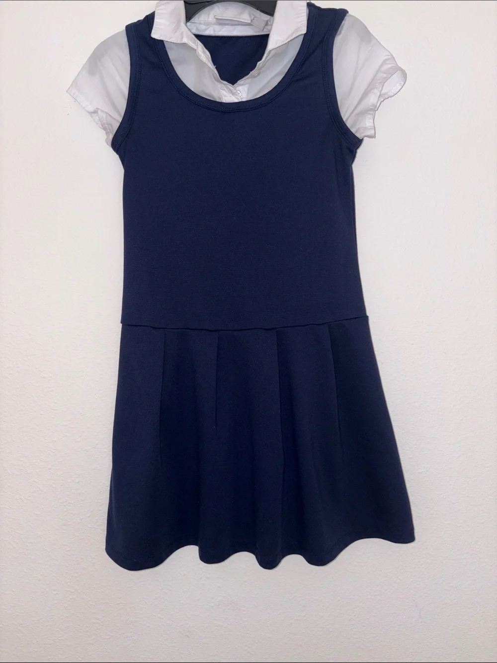 Girls Navy School Jumper Dress Size 7/8