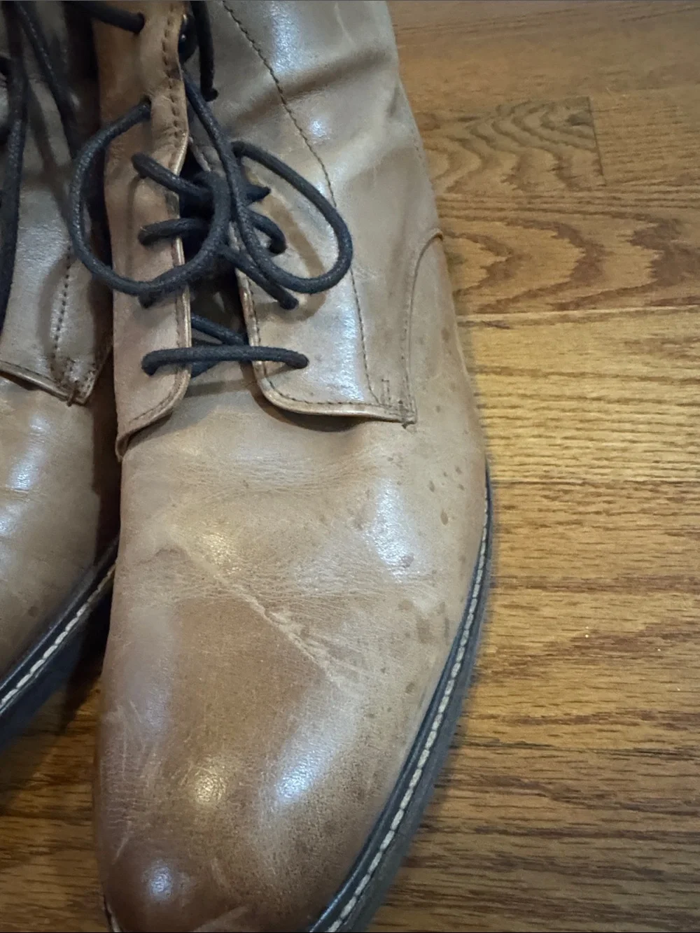 Cole Haan Men's Tan Leather Lace-Up Boots
