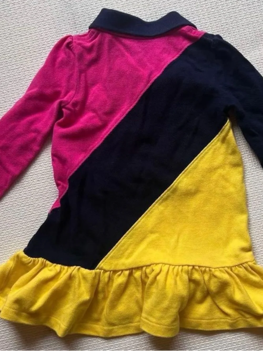 VGC-1-3 Month  Ralph Lauren Colorblock Polo Dress - Navy, Pink & Yellow