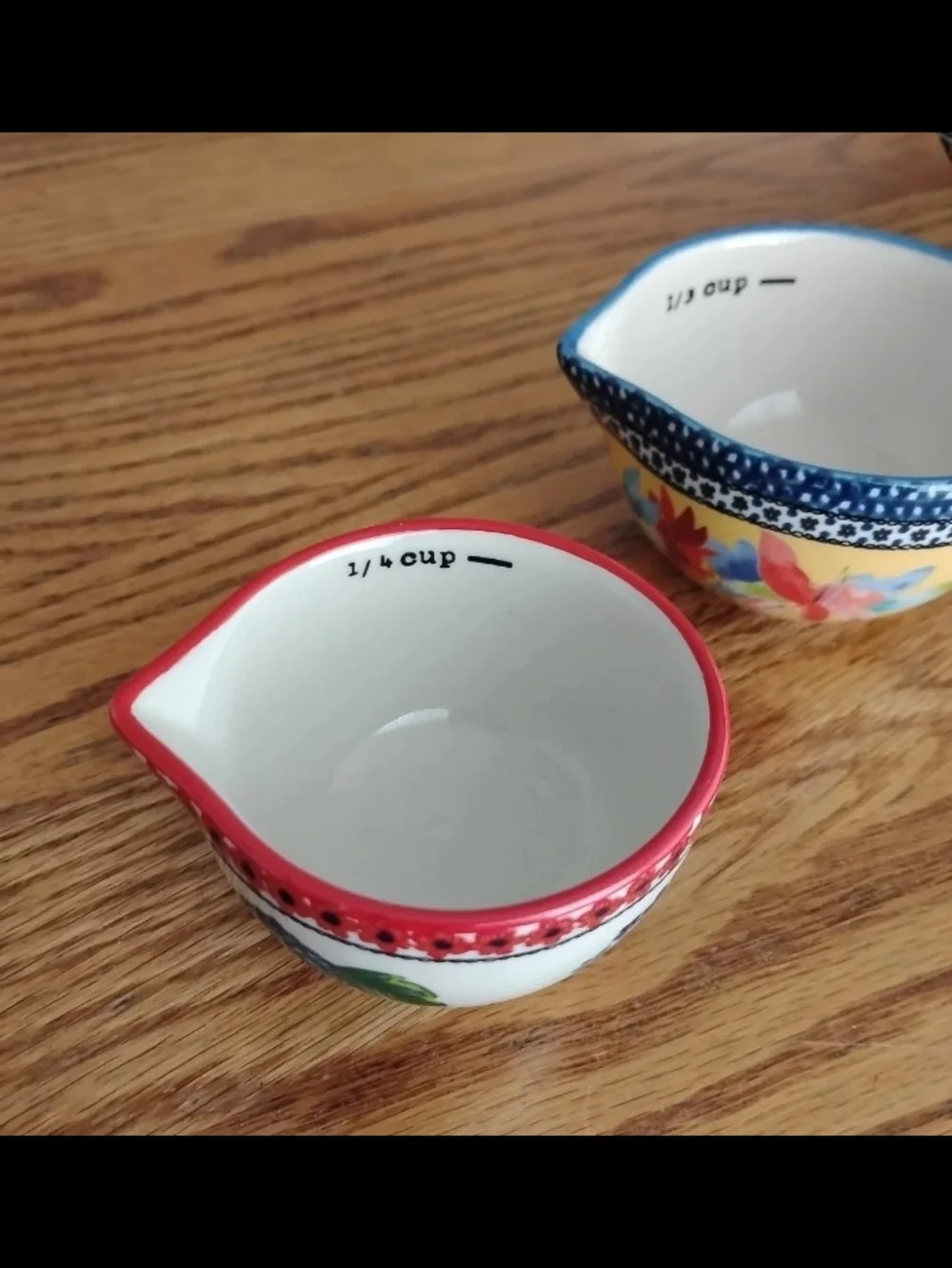 The Pioneer Woman Dazzling Dahlias ceramic measuring cups, 4 pc. nesting, floral