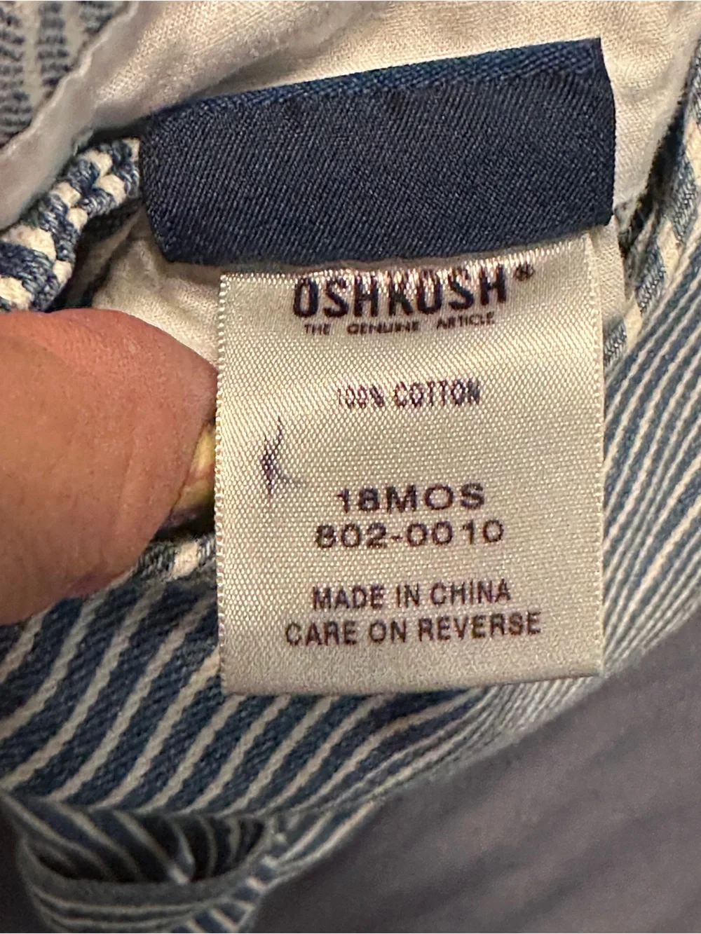 Vintage OshKosh B’Gosh Hickory Stripe Vestbak Overalls 18M Made in USA EUC
