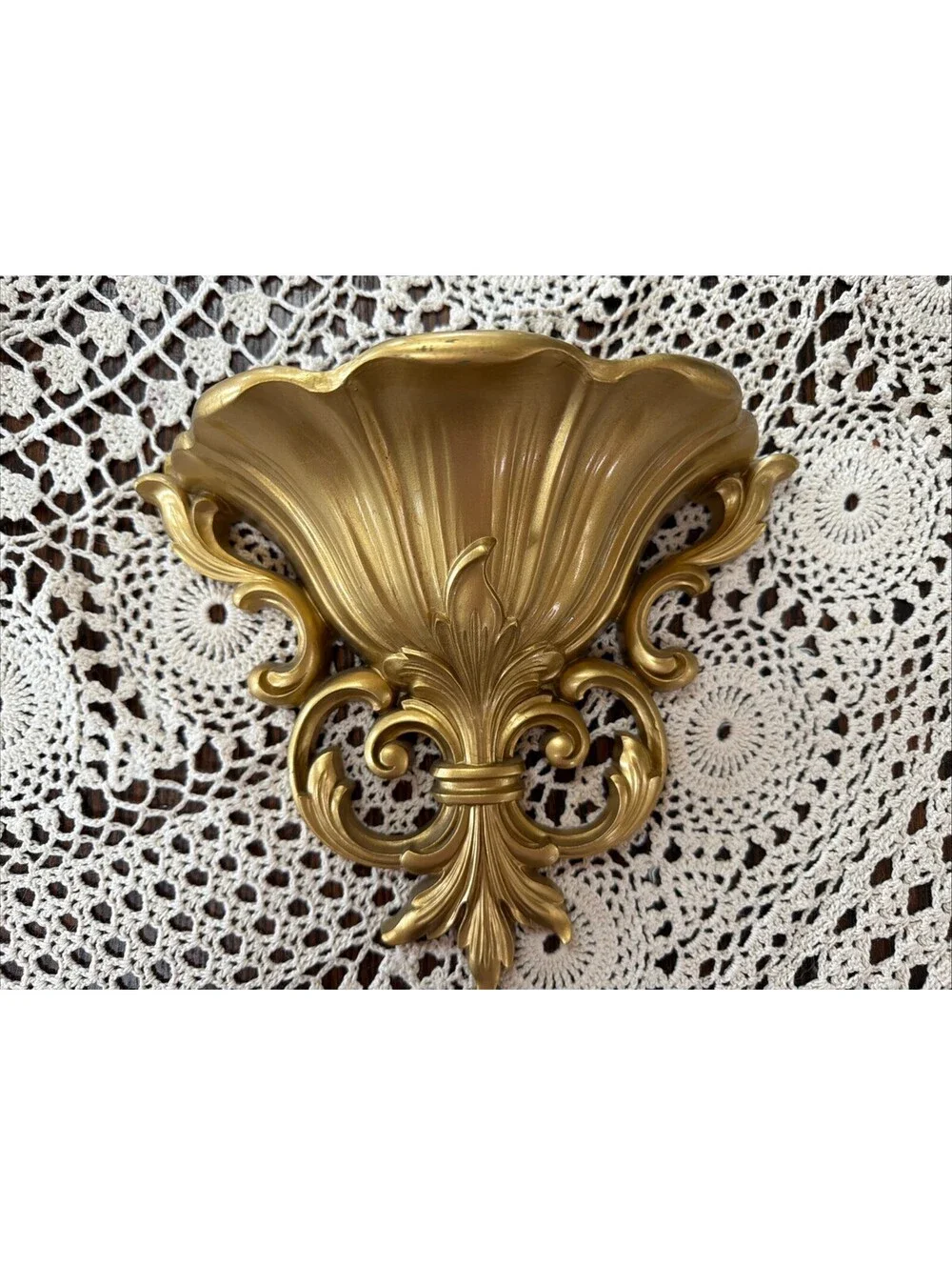 Vtg Homco Syroco Wall Pockets Planters Gold Hollywood Regency Shabby Chic