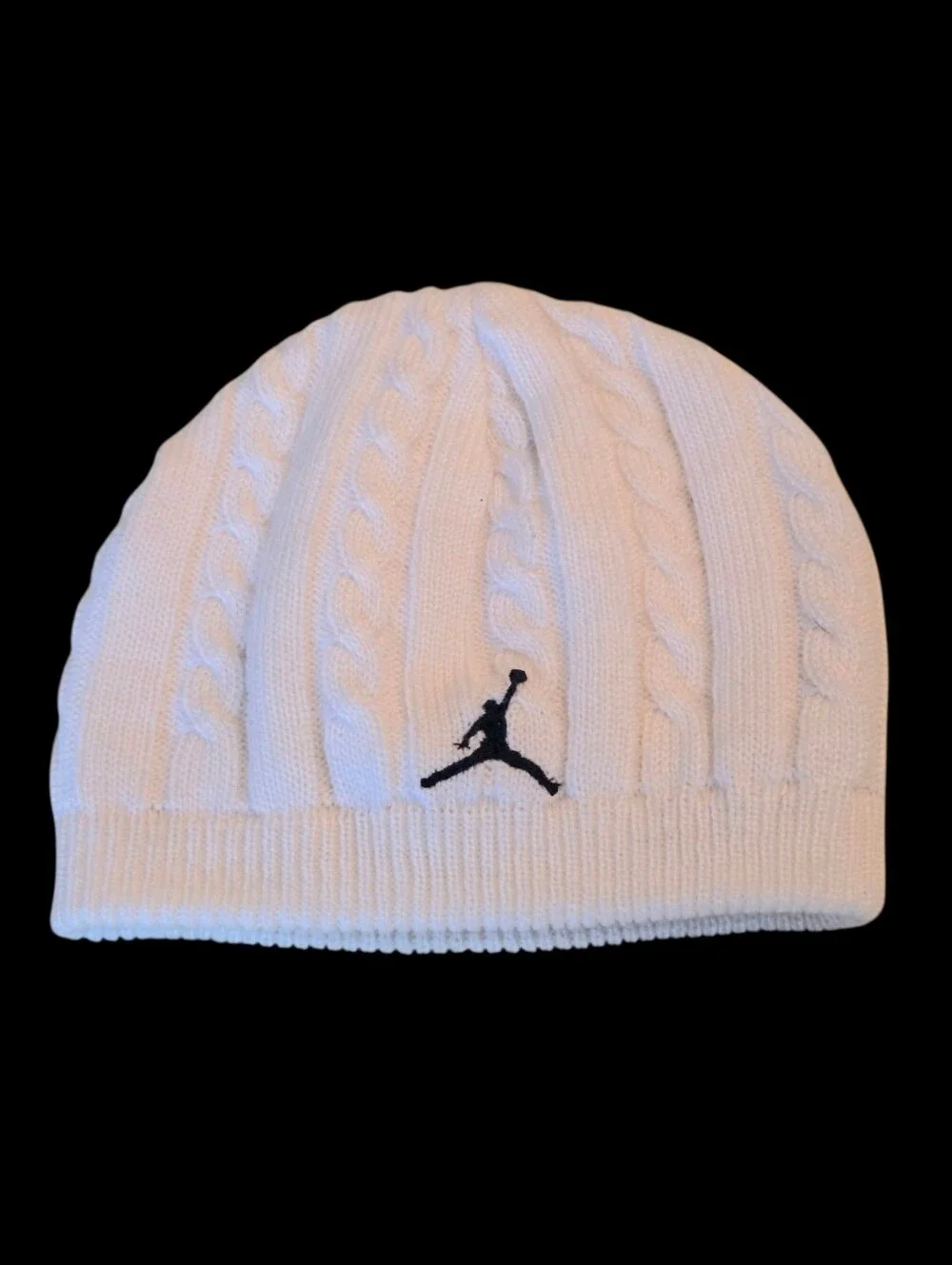 Nike Jordan Jumpman Beanie Cap Cable Knit Cream Unisex