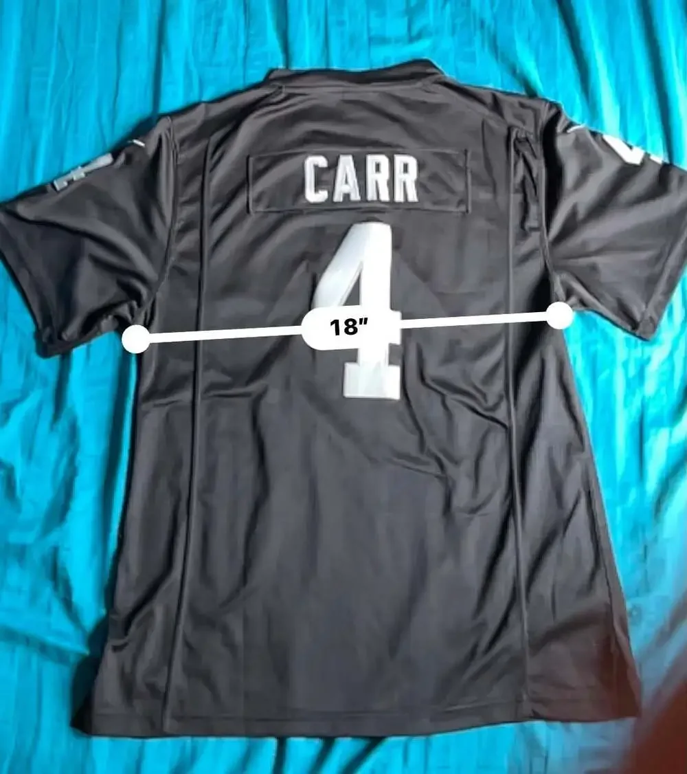 Nike Derek Carr #4 Oakland Raiders NFL Jersey Youth Size S Black Silver On Field