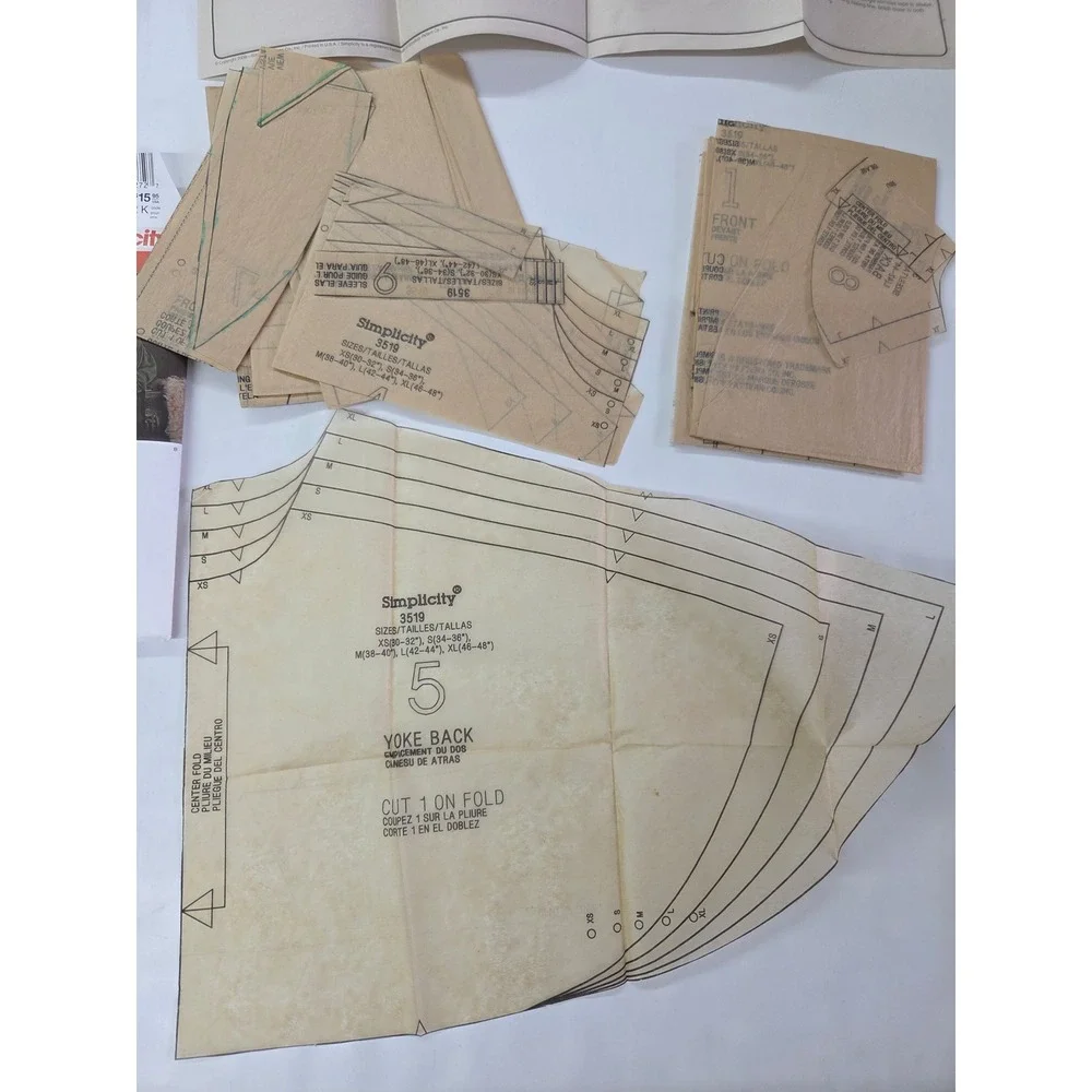 Simplicity 3519 Renaissance Pirate Poet Shirt Sewing Pattern XS-XL Unisex Cut XL