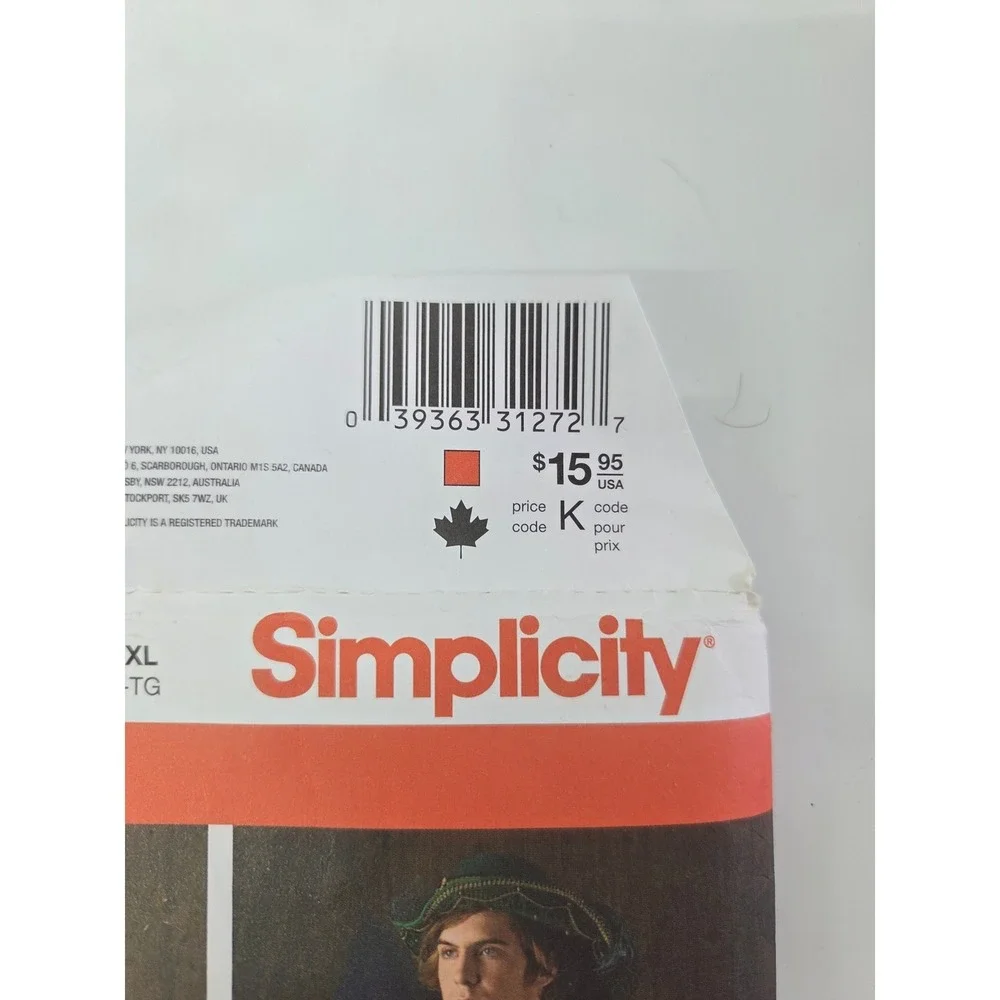 Simplicity 3519 Renaissance Pirate Poet Shirt Sewing Pattern XS-XL Unisex Cut XL