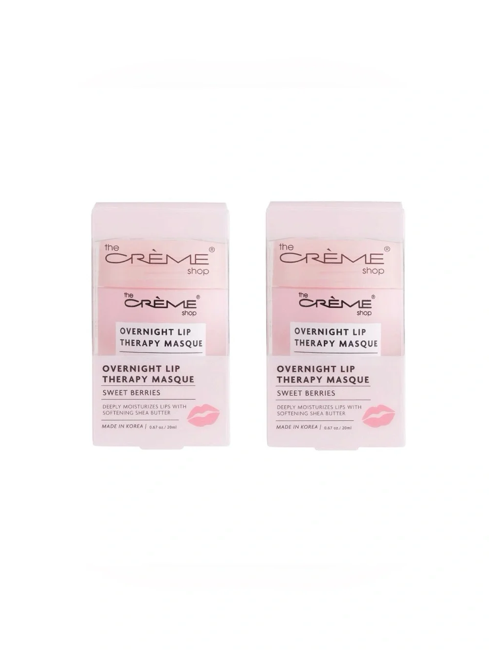 Set of 2 The Crème Shop Overnight Lip Therapy Masque - Sweet Berries (Pink)