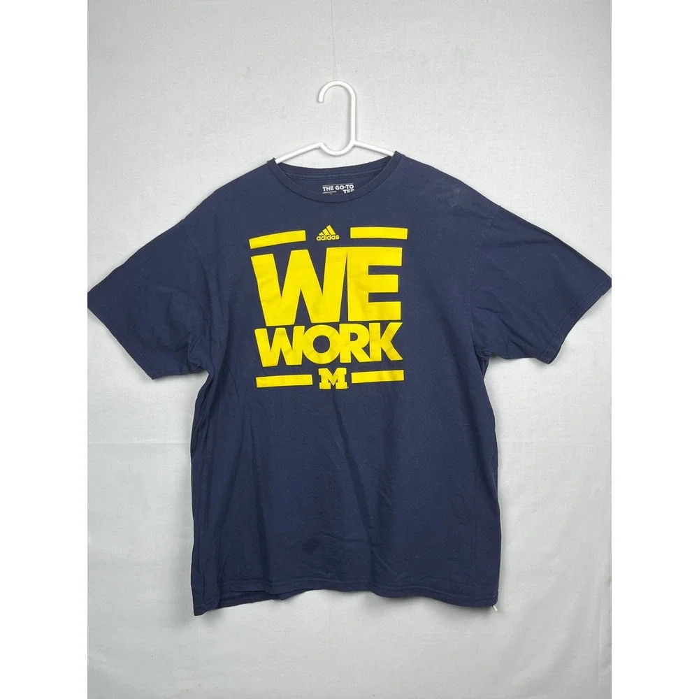 Adidas Michigan Wolverines Men's XL We Work Graphic T-Shirt Navy Blue