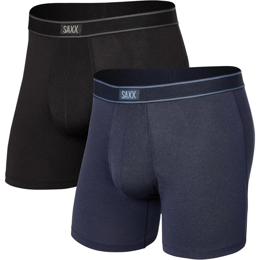 NEW $68 Saxx [ 2PC Small ] Daytripper‎ Comfort Stretch (2 Pack) Black Blue U1699