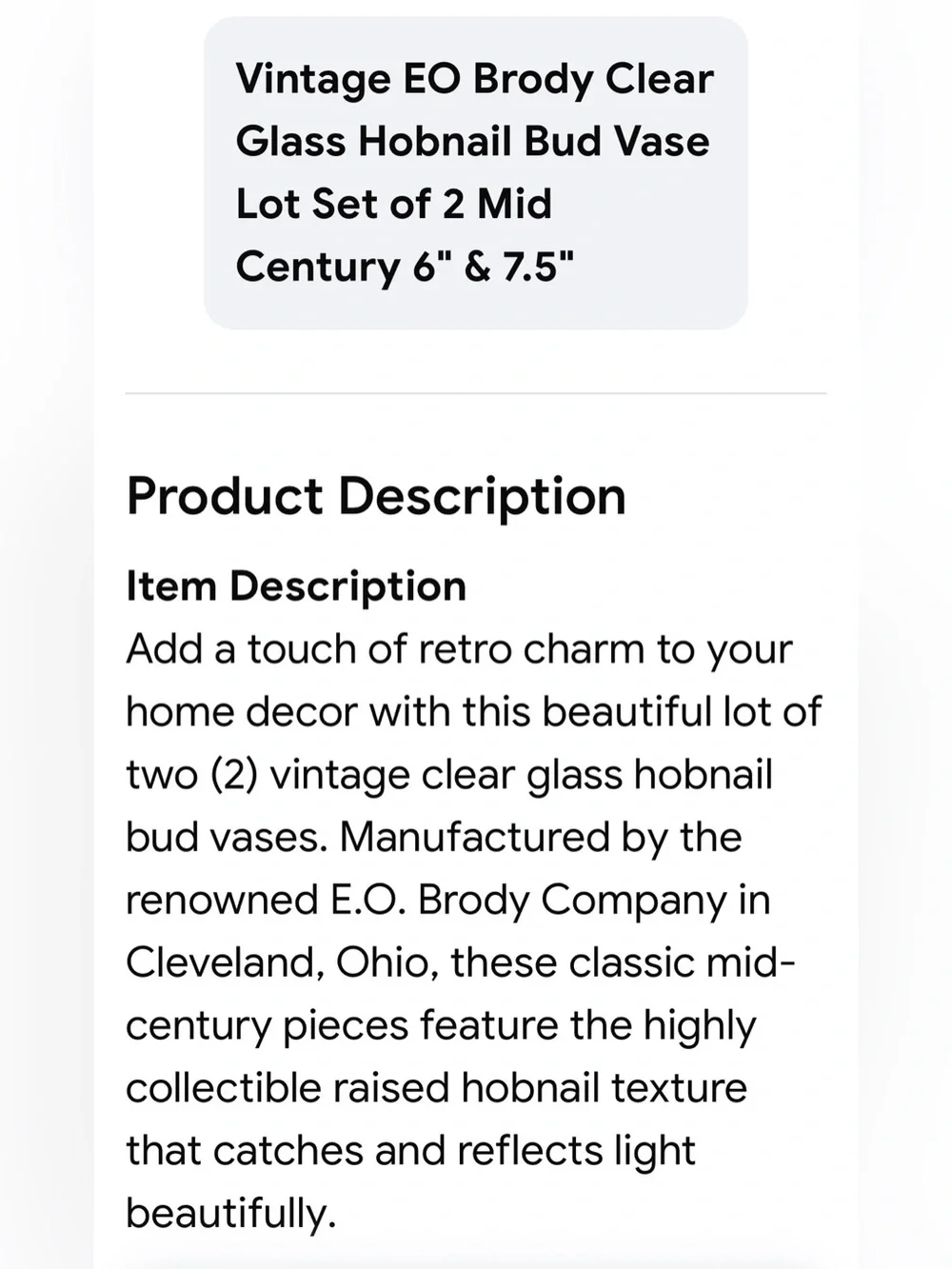EO BRODY vintage eo