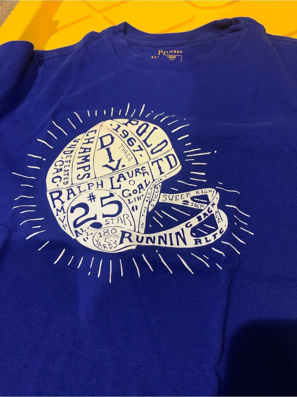Ralph Lauren Royal Blue Short Sleeve Tee with White Graphic