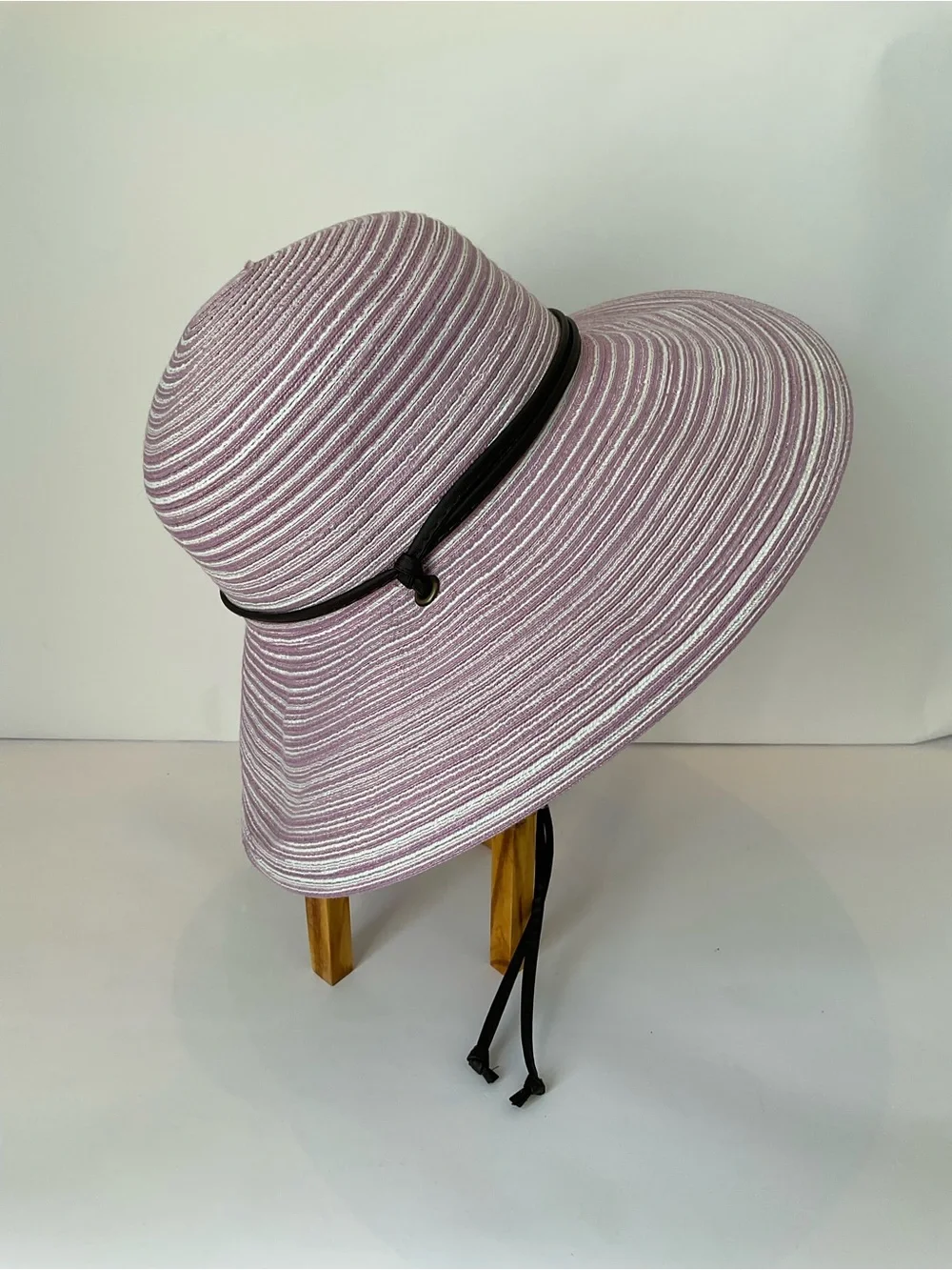 Sloggers Lavender-Striated Wide Brim Sun Hat with Black Band