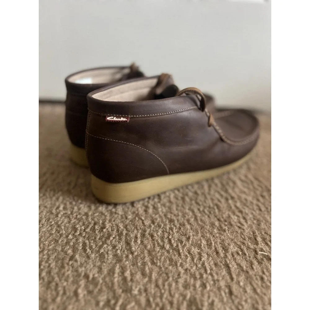 Clarks Stinson Hi Chukka Boots Brown Men's Size 11 Leather Shoes Wallabees‎