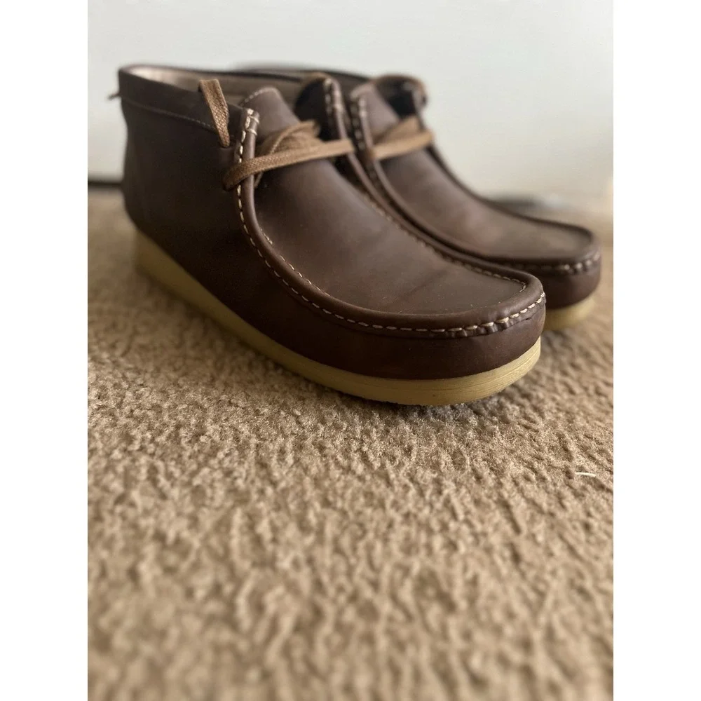 Clarks Stinson Hi Chukka Boots Brown Men's Size 11 Leather Shoes Wallabees‎