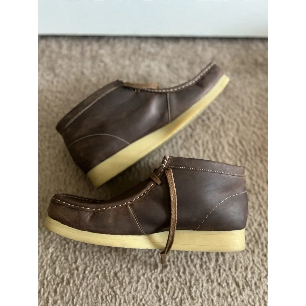 Clarks Stinson Hi Chukka Boots Brown Men's Size 11 Leather Shoes Wallabees‎