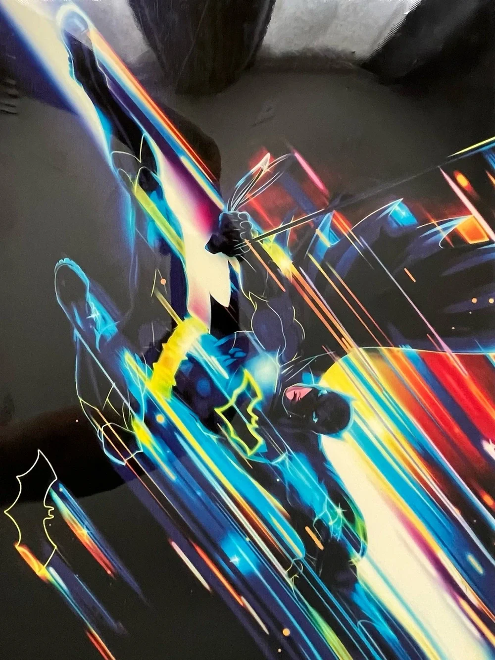 Neon Batman Wall Art Print - Multicolor