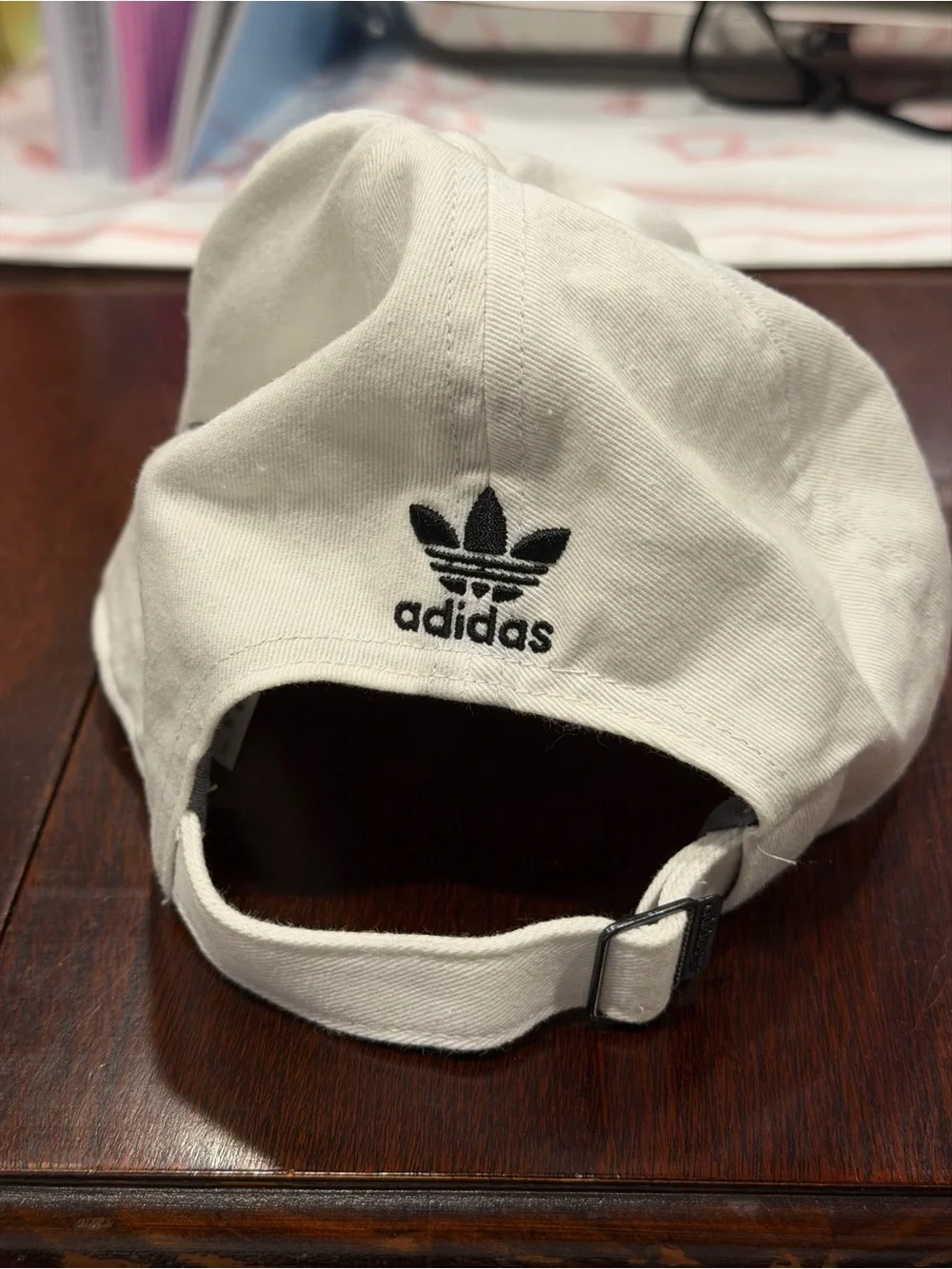 adidas White and Black Trefoil Interior Baseball Cap