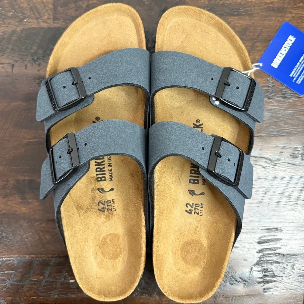 Birkenstock NWT Arizona Double Buckle Sandals in Basalt Gray L11, M9, EU 42