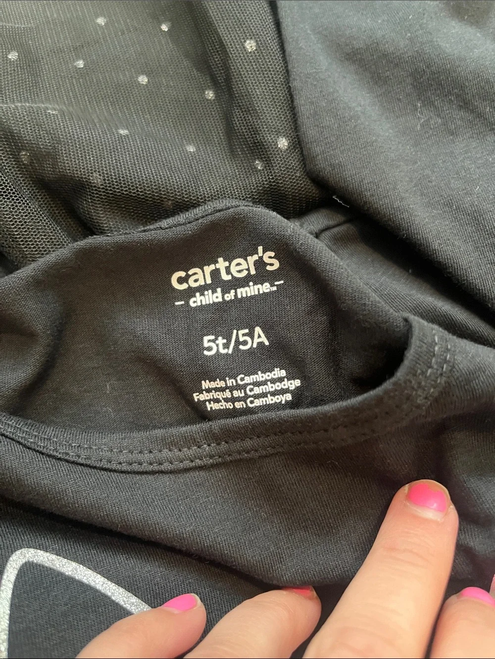 Carter's Black Cat Face Tulle Dress