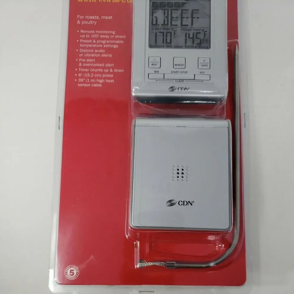Wireless Probe Thermometer Timer Meat Poultry Roasts NEW Factory Sealed WT2 CDN
