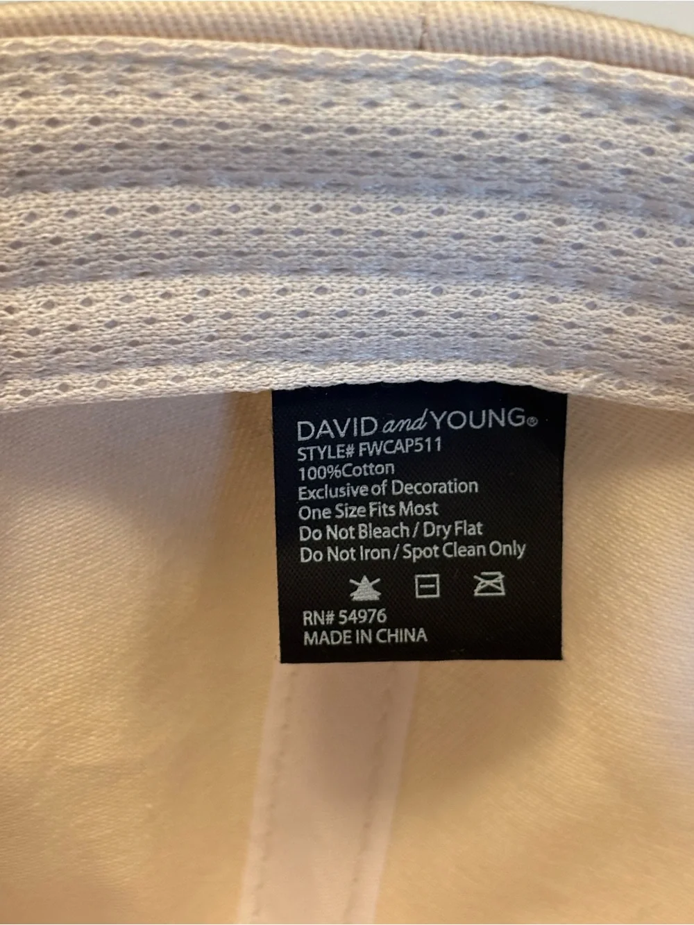 David and Young Bride Pink and Cream Baseball Cap