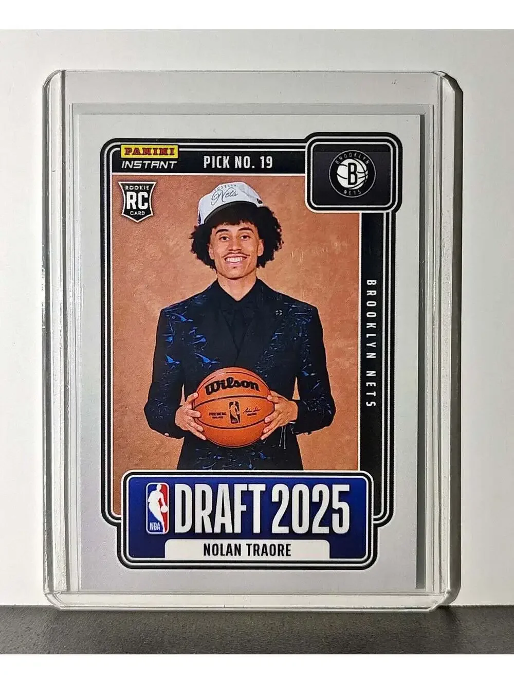 Nolan Traore Rookie 2025-26 Panini NBA #19 Draft Night Card Brooklyn Nets