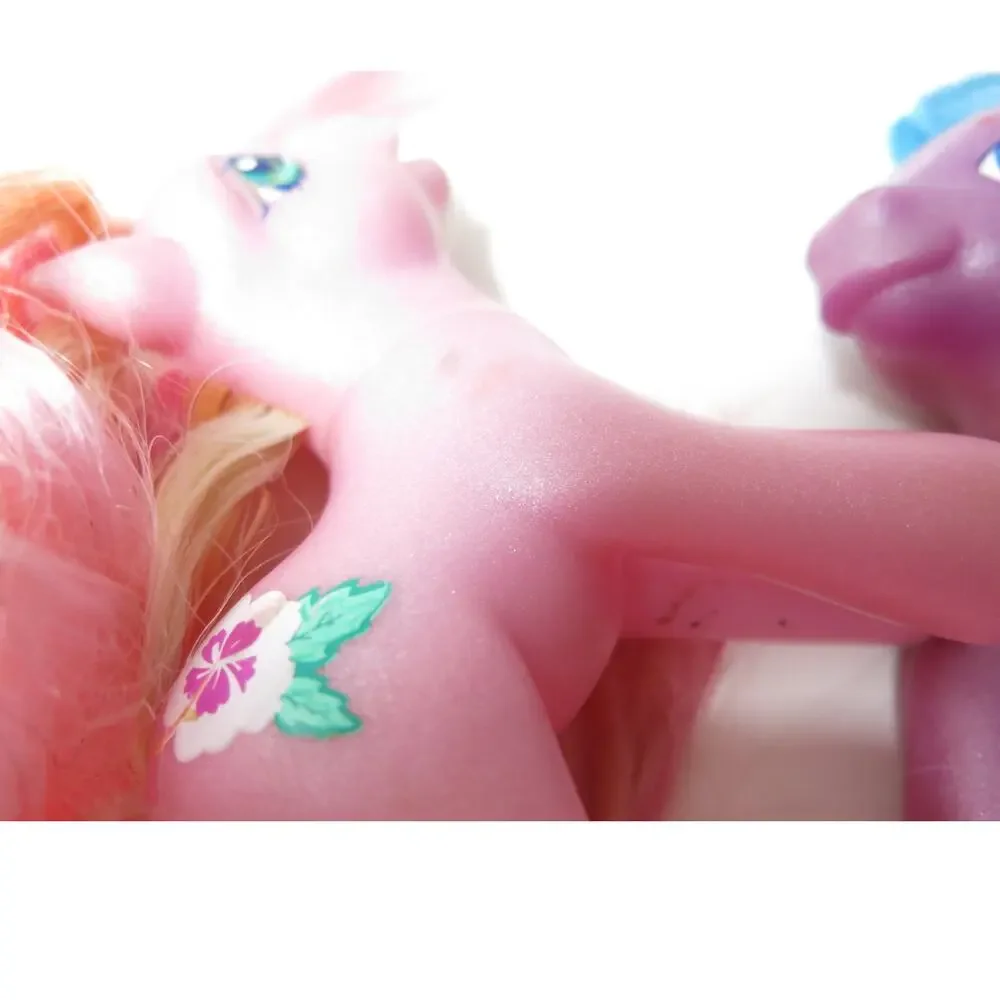 Vintage My Little Pony Bundle of 7 and Shoes Sparkleworks Luau Y2K Kids Toys