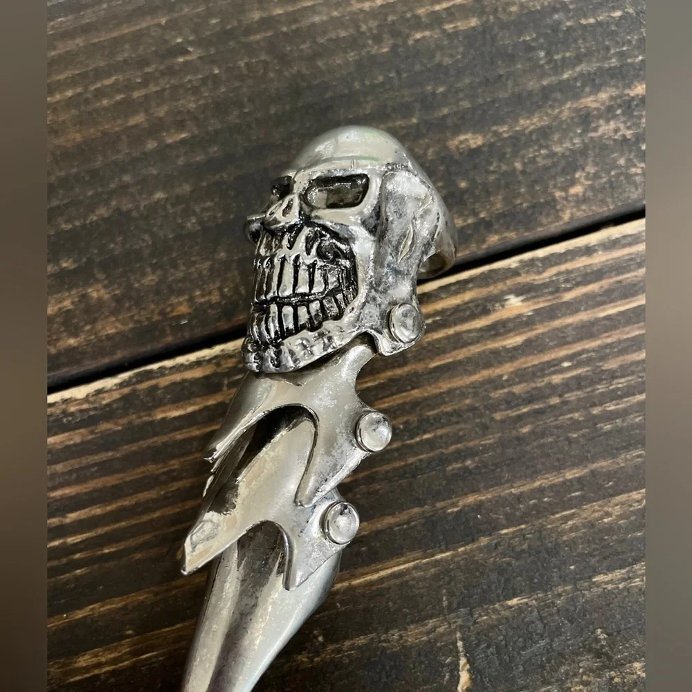 Chrome Armor Full Finger Claw Ring Punk Goth Metal Halloween - Joker