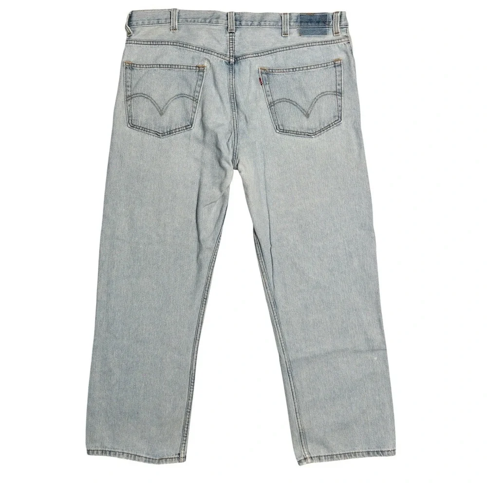 Vtg Levis 505 Regular Fit Jeans‎ Mens 42x30 Light Washed Patched Reinforced
