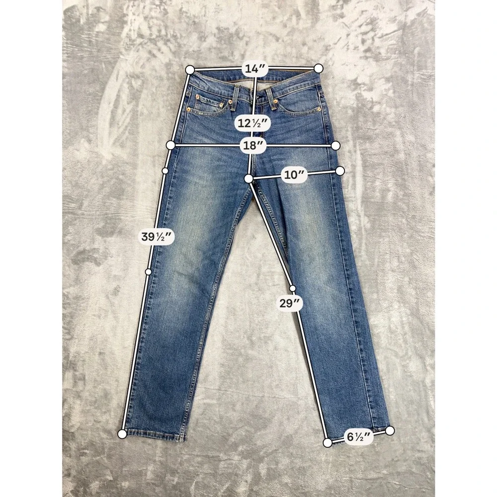 Levi's 511 Slim Fit Jeans Men's Size 28x30 Blue Med Wash WaterLess Denim Pants