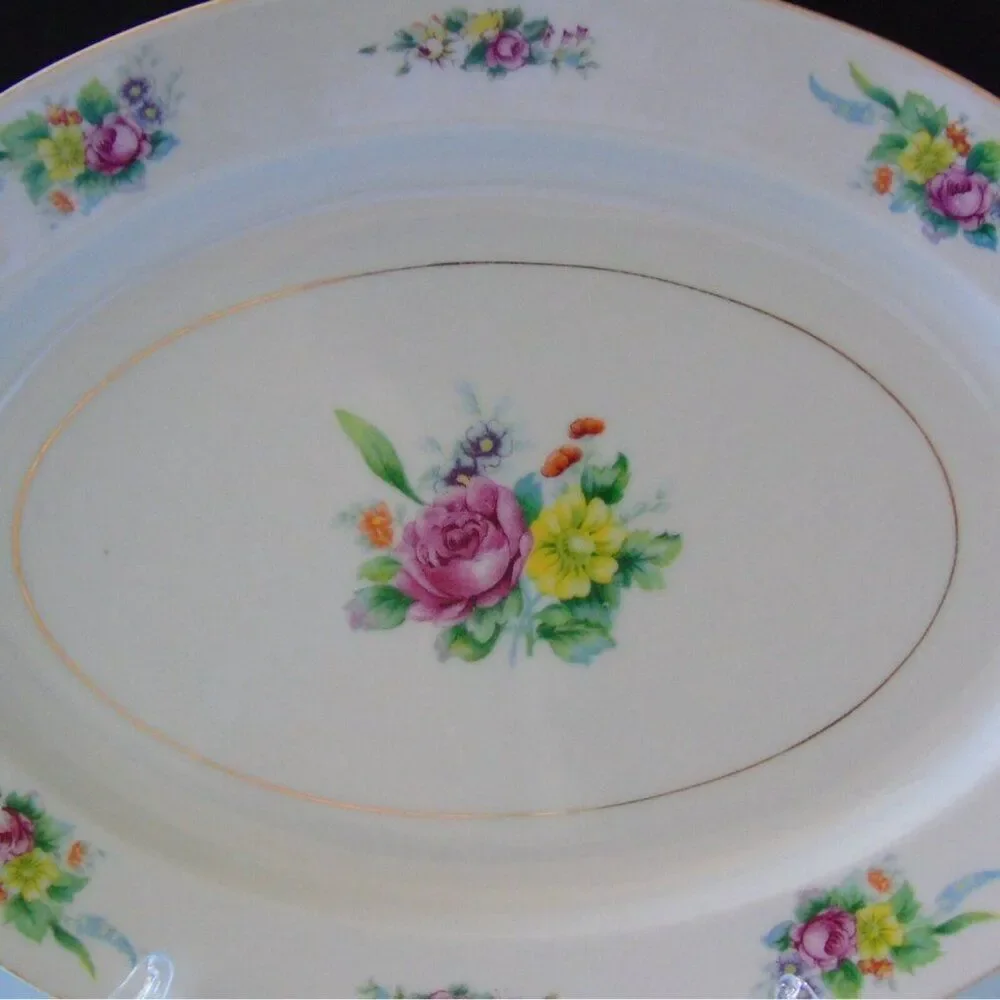 Occupied Japan Serving Platter Vintage Sone China WWII Japan Serving