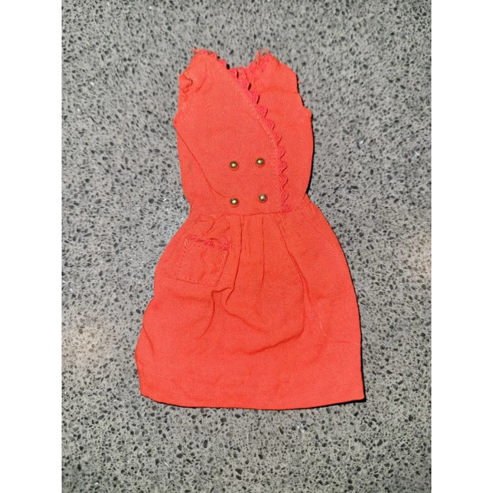 Vintage 1963 Mattel Skipper Red Sensation Dress Tagged Side Snap