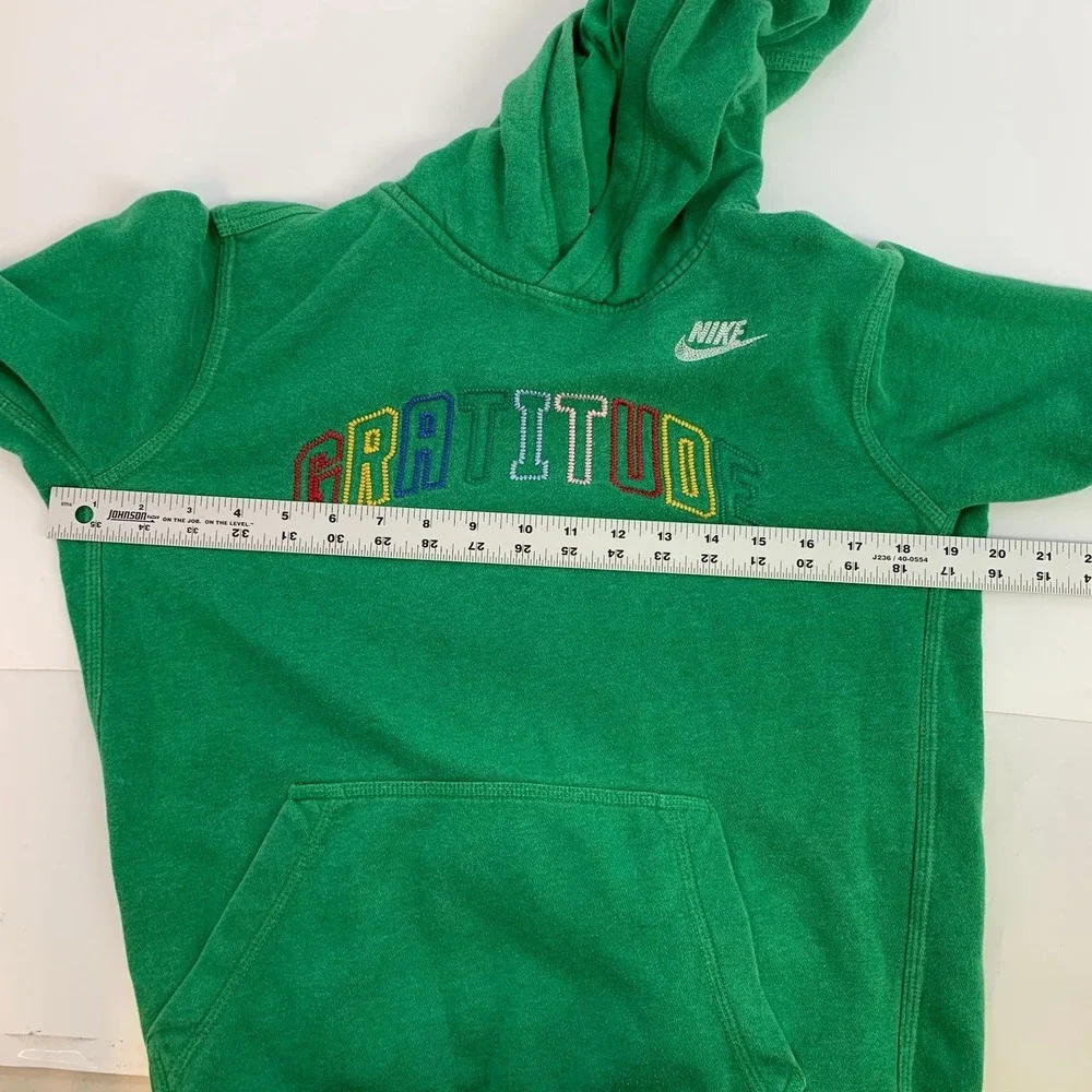 Nike Boy's Gratitude Embroidered Cotton Pullover Pocket Hoodie‎ SIze XL